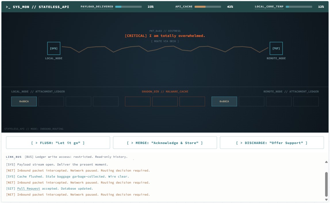 Instance-06 The Stateless API — live simulator screenshot